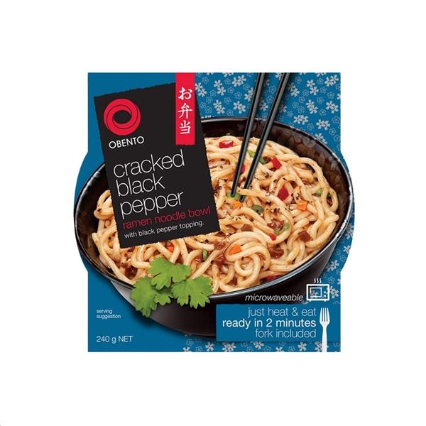 Obento Cracked Black Pepper Ramen Noodle Bowl 240 gr x 6 st