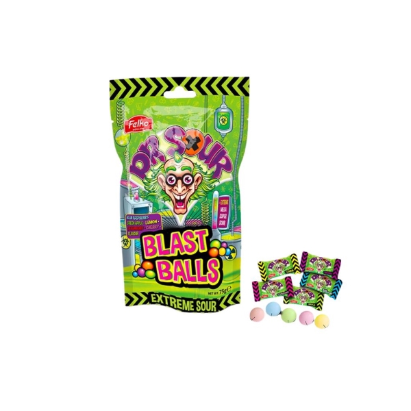 Dr. Sour Blast Balls Stand up bag 75 gr x 12 st
