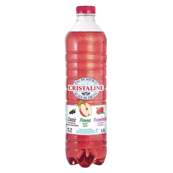 Cristaline apple/peach/raspberry water 1,5 l x 6 pc